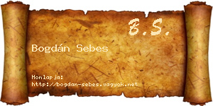 Bogdán Sebes névjegykártya